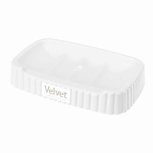 Мыльница Velvet, пластик, белый, Econova/Бытпласт