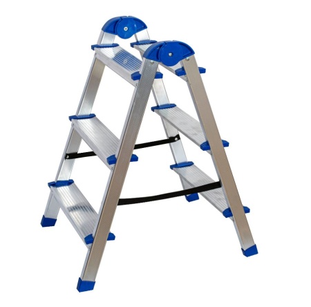Стремянка алюминиевая двухсторонняя, 3 ступени