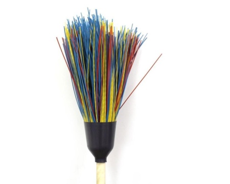 Метла круглая, с черенком, 5 колец