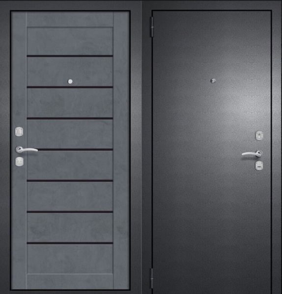 Дверь мет. METIX 24 Антик серебро/Бетон графит 860 Левая