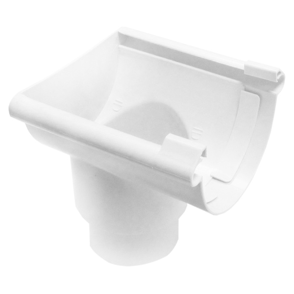 Воронка желоба торцевая унверсальная RAL 9003 белый 