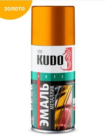 Эмаль аэрозольная Kudo-1028 520 мл, металлик золото