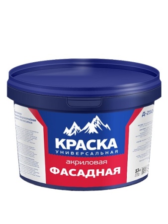 Краска в/э Диола Д-250 акриловая фасадная, Евроведро 13 кг