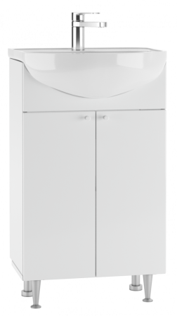 Тумба Домино 50 Белая (2 двери) под умывальник Элегия 50