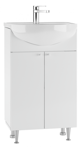 Тумба Домино 50 Белая (2 двери) под умывальник Элегия 50