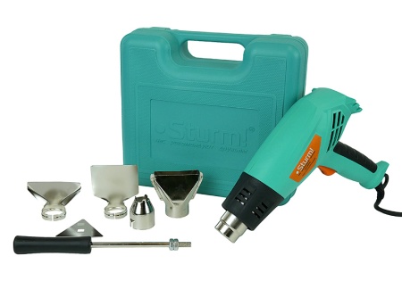 HG2004 Фен технический Sturm!, 2000 Вт, 350/550C, 250/550л/мин, 5 насадок, кейс